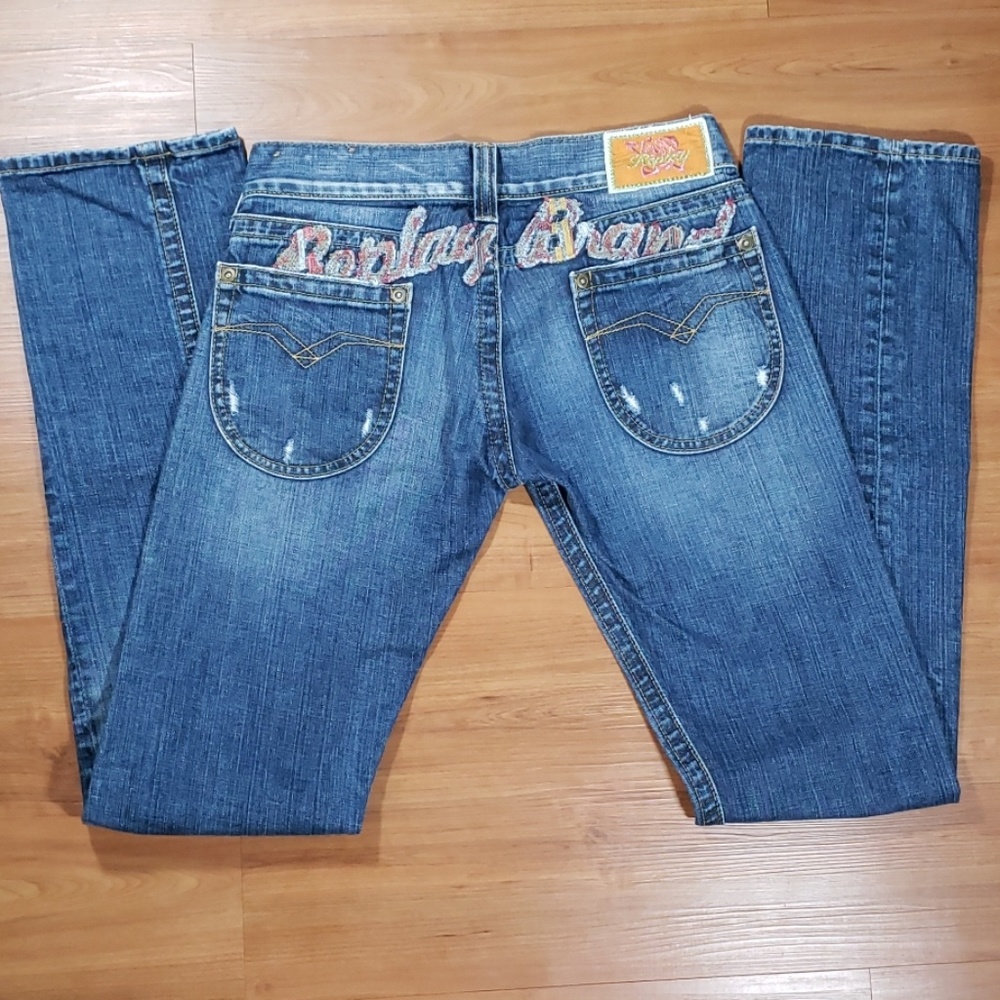 Replay Brand Distressed Button Fly Jeans 28/32